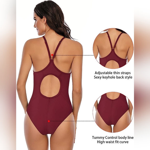 NWT One Piece Athletic Swimsuit/Bathing Suit for Women and Teens/Juniors - Picture 6 of 10